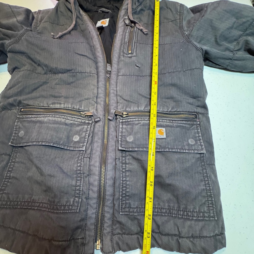 Discontinued Carhartt Women's Gray Gallatin Quilted Lined Hooded Jacket Sz Small - Picture 7 of 10